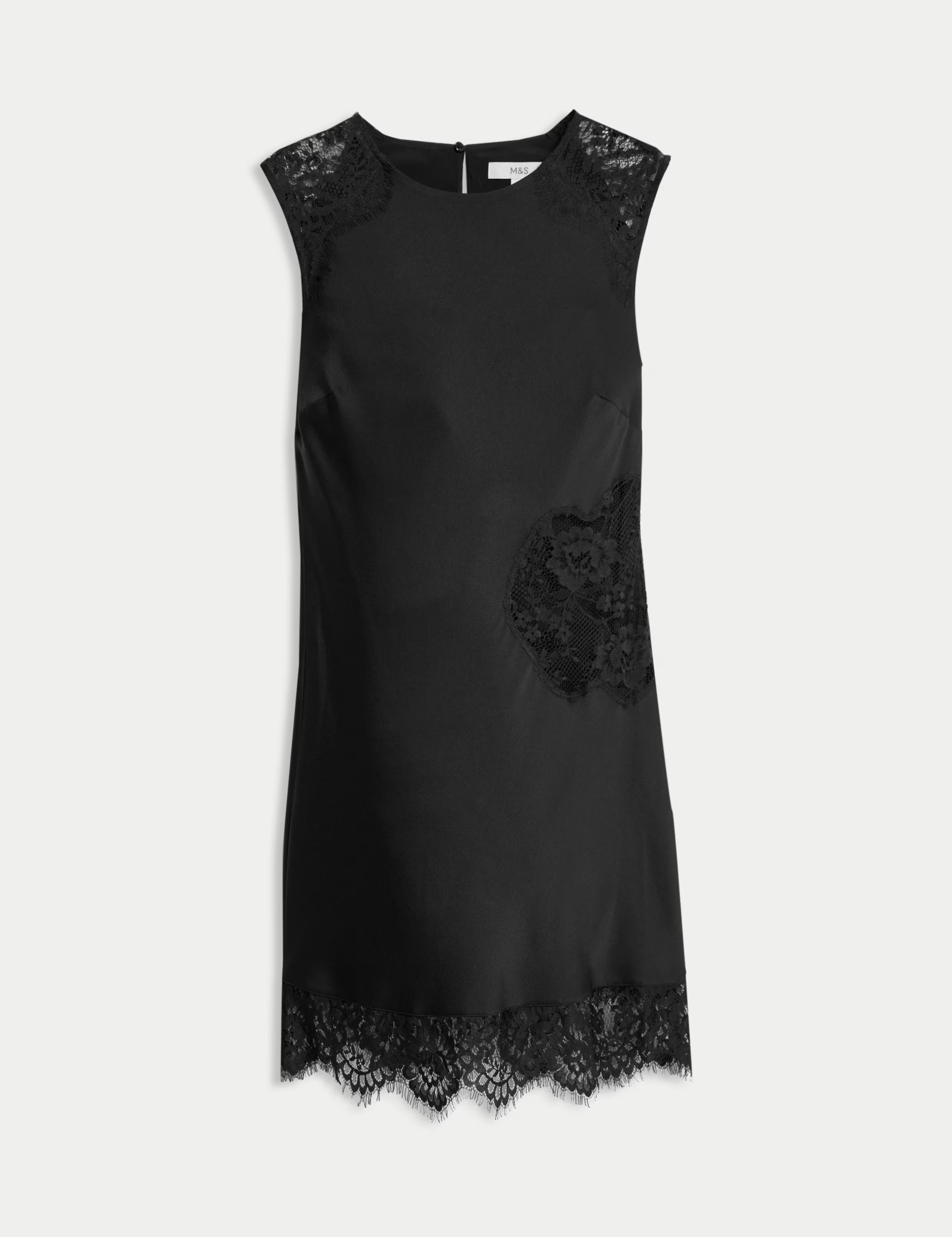 Round Neck Lace Insert Mini Shift Dress | Marks & Spencer (UK)