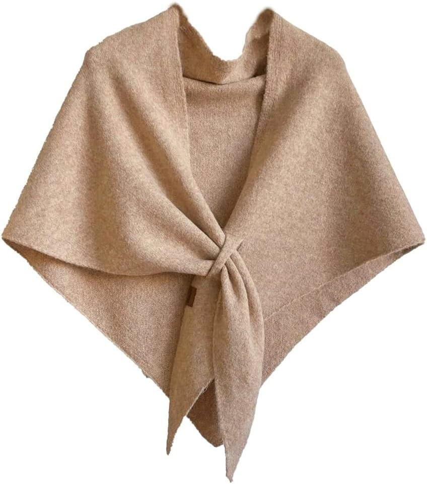 Winter Shawl Wraps Women Fleece Poncho shawls Wrap Scarf Sweater Shall Cape | Amazon (US)