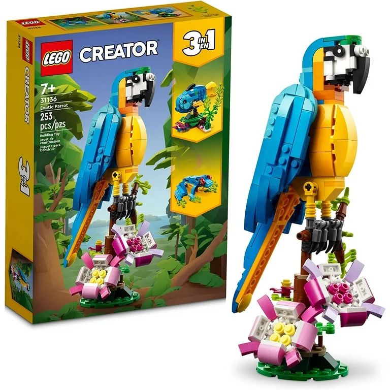 LEGO Creator 3 in 1 Exotic Parrot to Frog to Fish Animal Figures Building Toy, Creative Toys for ... | Walmart (US)