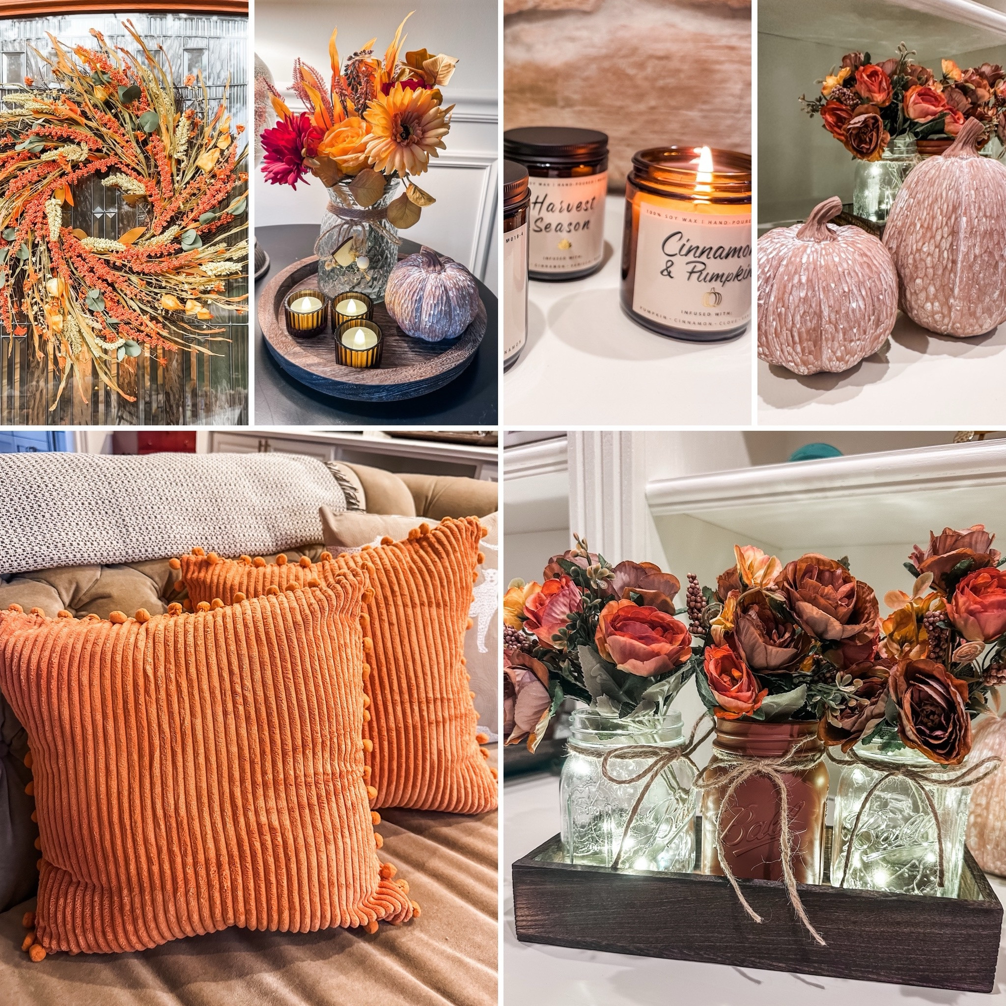 Amazon fall decor from my home. Affordable decor ideas for fall to brighten any space! 

Amazon home, fall decor ideas, pumpkins, faux flowers, candles, pillow covers, wreaths 

#LTKFindsUnder50 #LTKHome #LTKHoliday