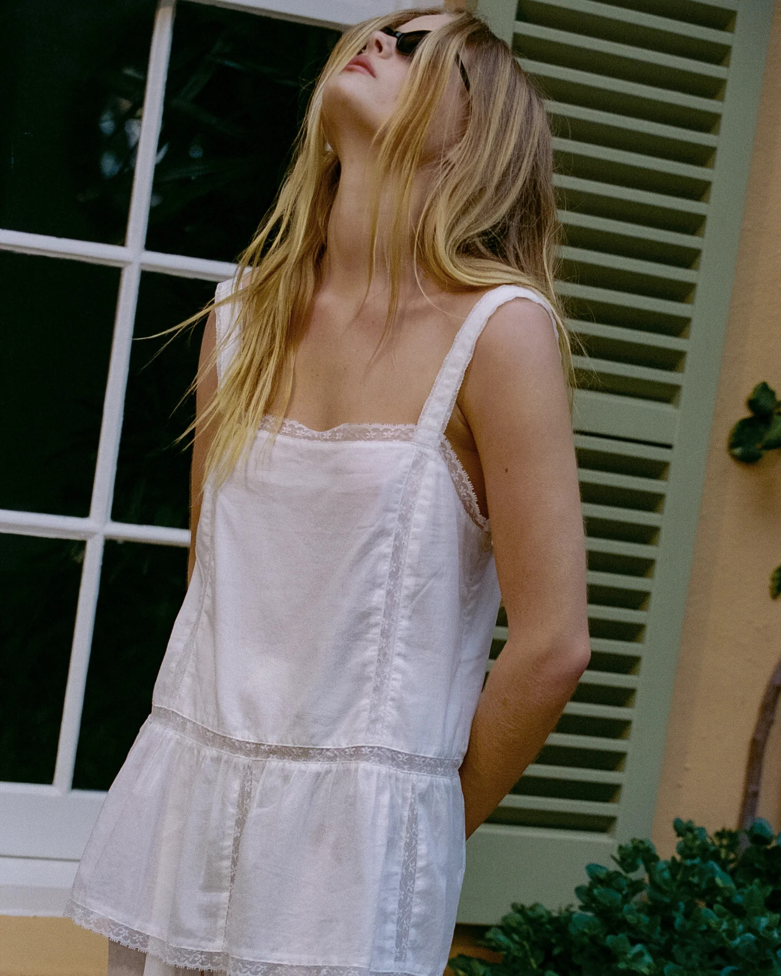 MIRANDA WHITE LACE TRIM MINI DRESS | DISSH