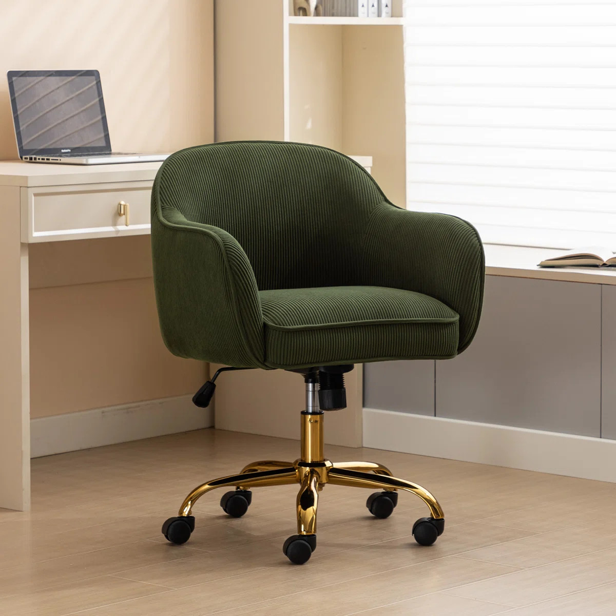 Dinorah Velvet Office Swivel Chair Height Adjustable | Wayfair North America
