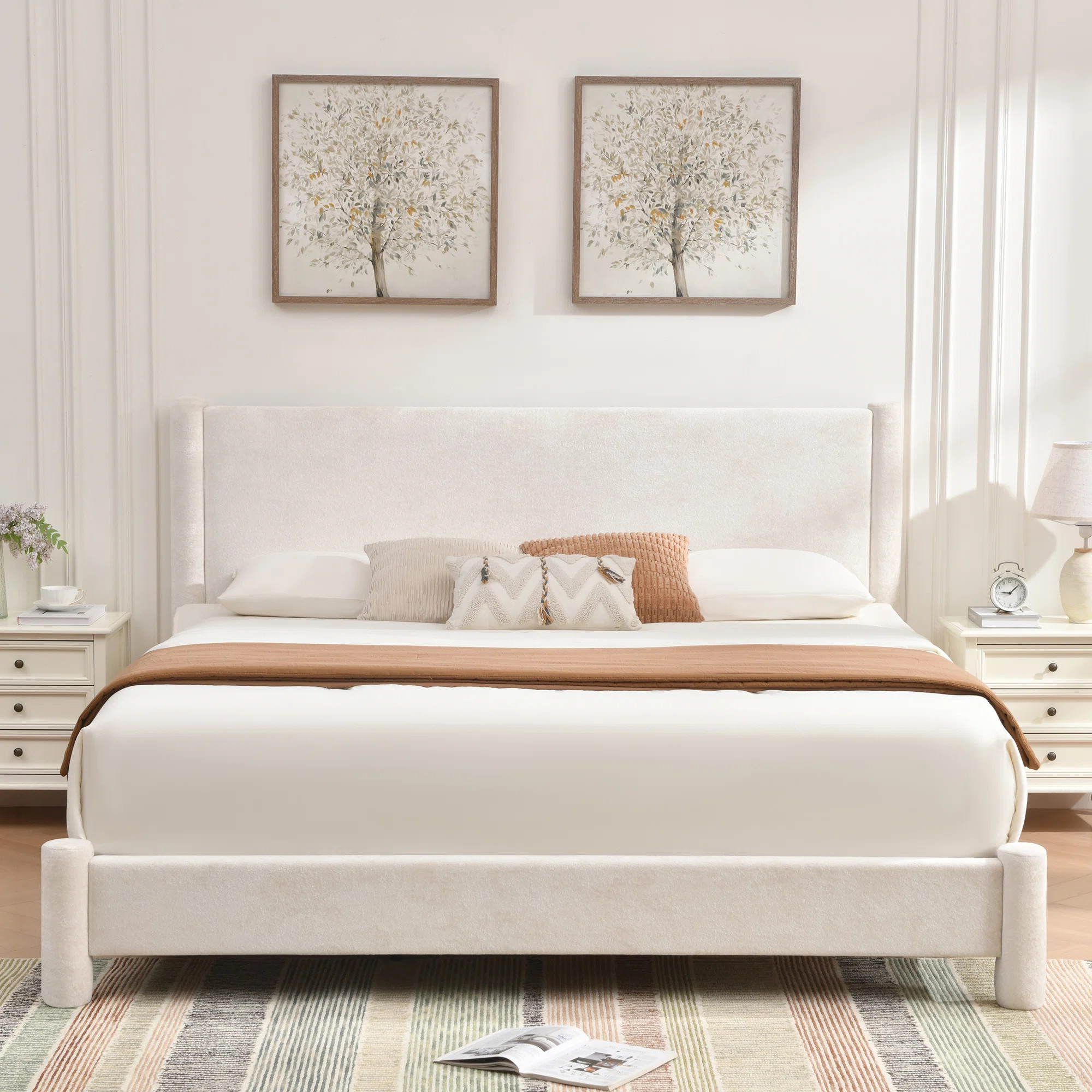 Wauseon Luxury Post Upholstered Bed with Fluffy Velvet, Soft Rounded Corners, No Box Spring Requi... | Wayfair North America