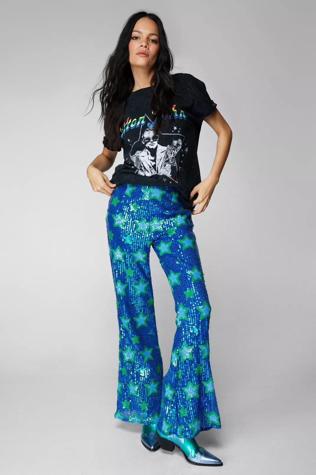 Star Sequin Flare Pants | Nasty Gal US