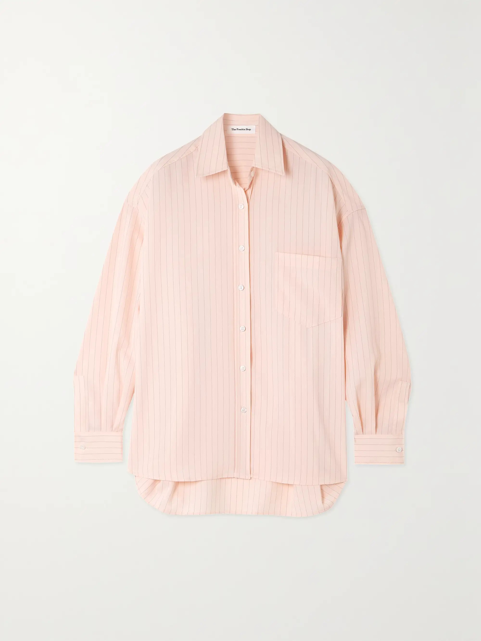 Georgia pinstriped crepe de chine shirt | NET-A-PORTER (US)
