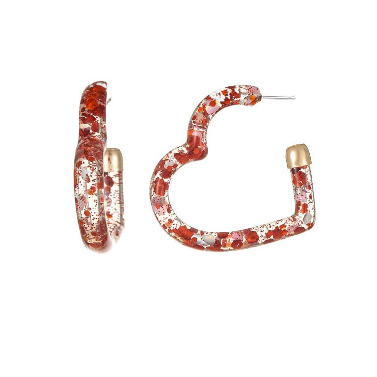 Way to Celebrate Valentine's Day Open Heart Hoop Earrings, 1 Pair | Walmart (US)