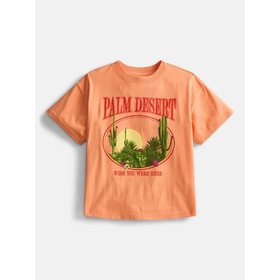 Weekend Academy Girls Graphic Cotton Tee with Short Sleeves, Sizes 4-18 | Walmart (US)