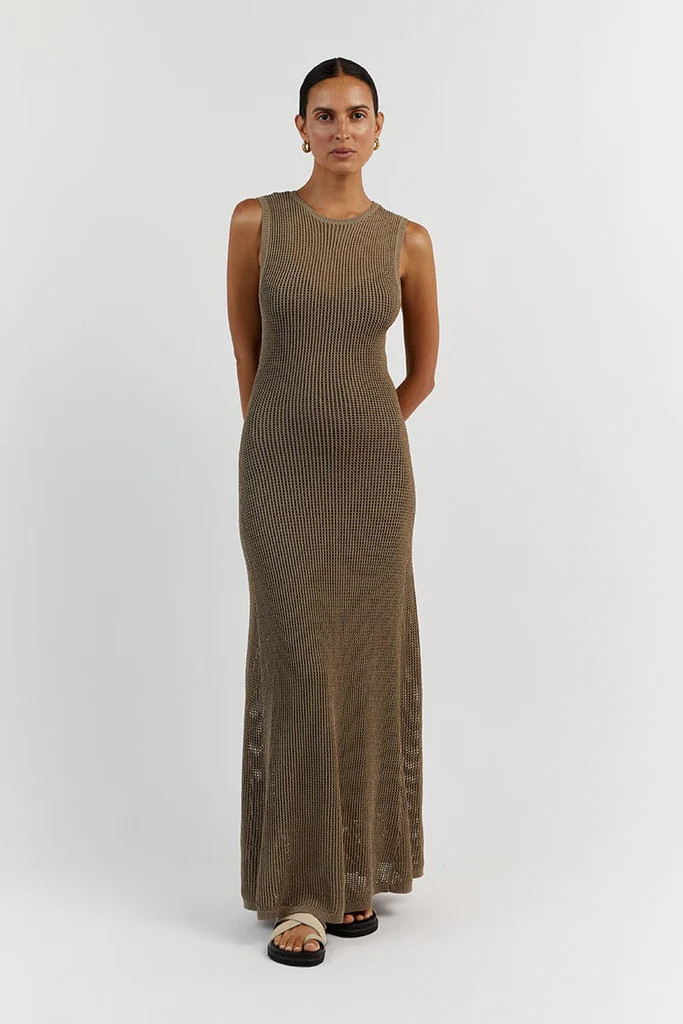 OPHELIA MOSS CROCHET MAXI DRESS | DISSH