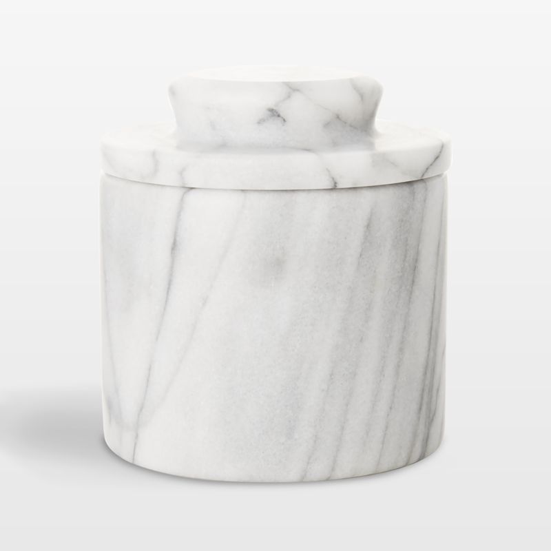 French Kitchen White Marble Butter Keeper Bell + Reviews | Crate & Barrel | Crate & Barrel