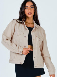 Western Denim Jacket Beige | Princess Polly US
