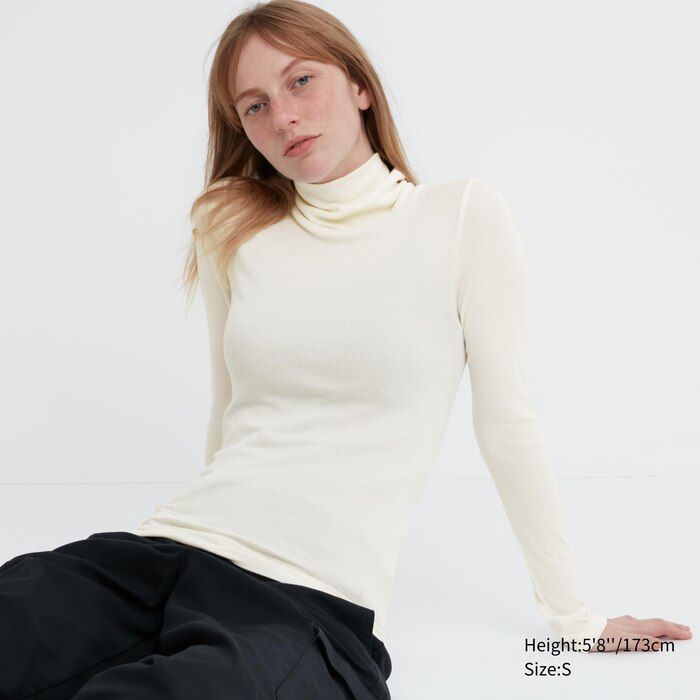 HEATTECH  Extra Warm Seamless Ribbed Turtleneck Long-Sleeve T-Shirt | UNIQLO (US)