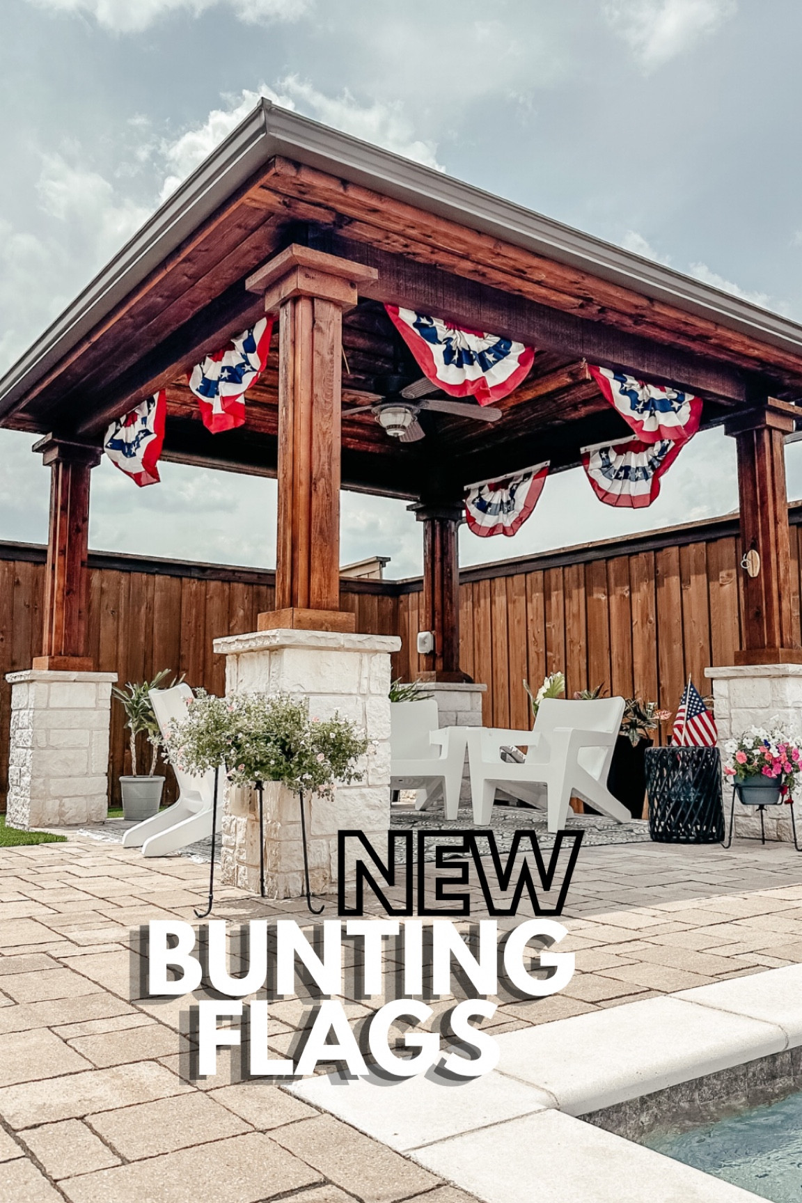 Outdoor decorating with patriotic finds! Memorial Day Labor Day Fourth of July outdoor furniture pergola poolside exterior decor backyard 

#LTKFind #LTKhome #LTKSeasonal