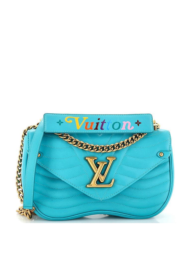 Louis Vuitton 100% Leather Blue New Wave Chain Bag Quilted Leather MM One Size - -2% off | thredUP