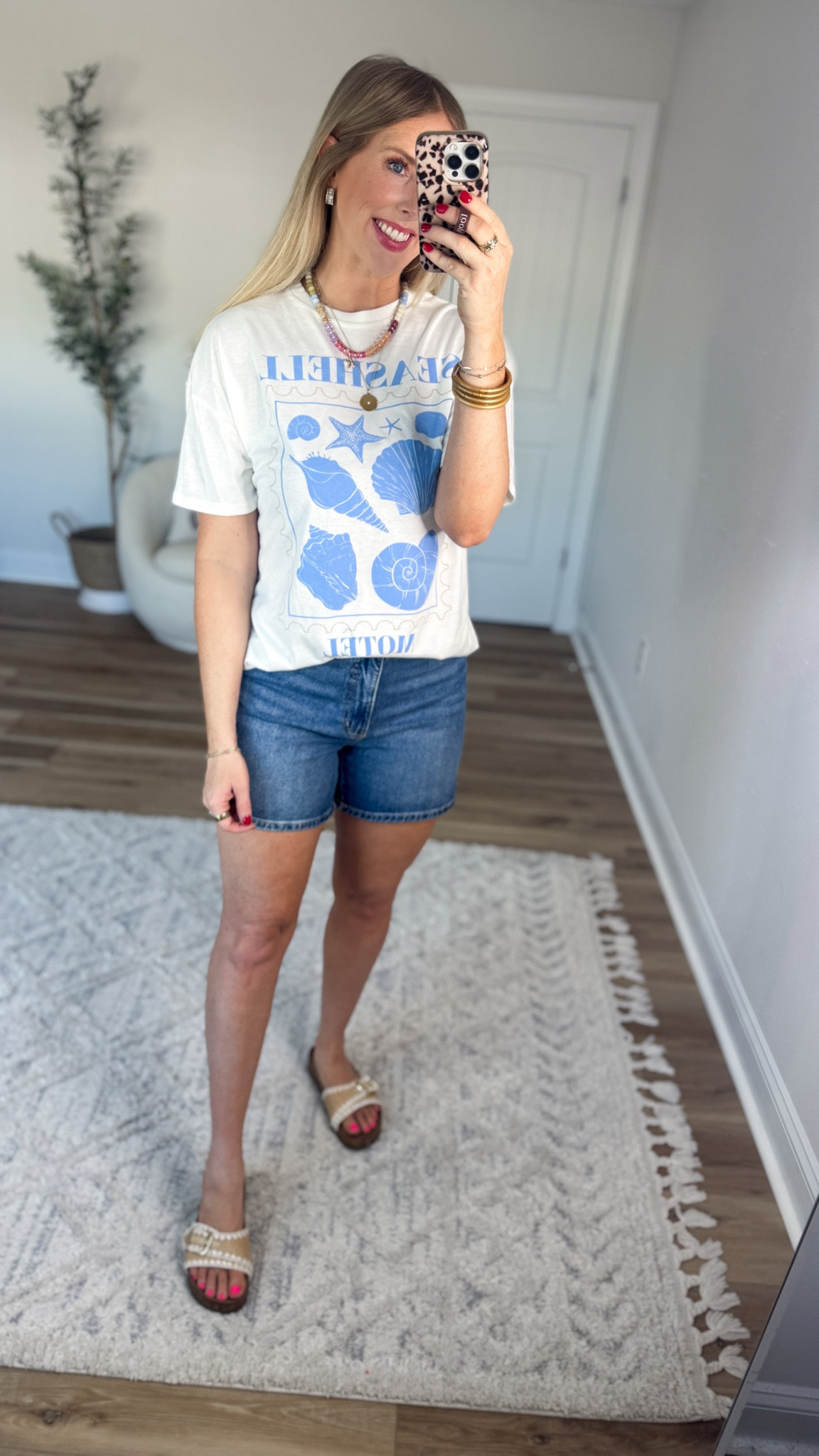 Weekend Walmart Wins try-on
Graphic tee- small, oversized fit 
5 inch inseam shorts- 4 [if between, go up] 

#LTKootd #LTKgrwm #LTKmomlife