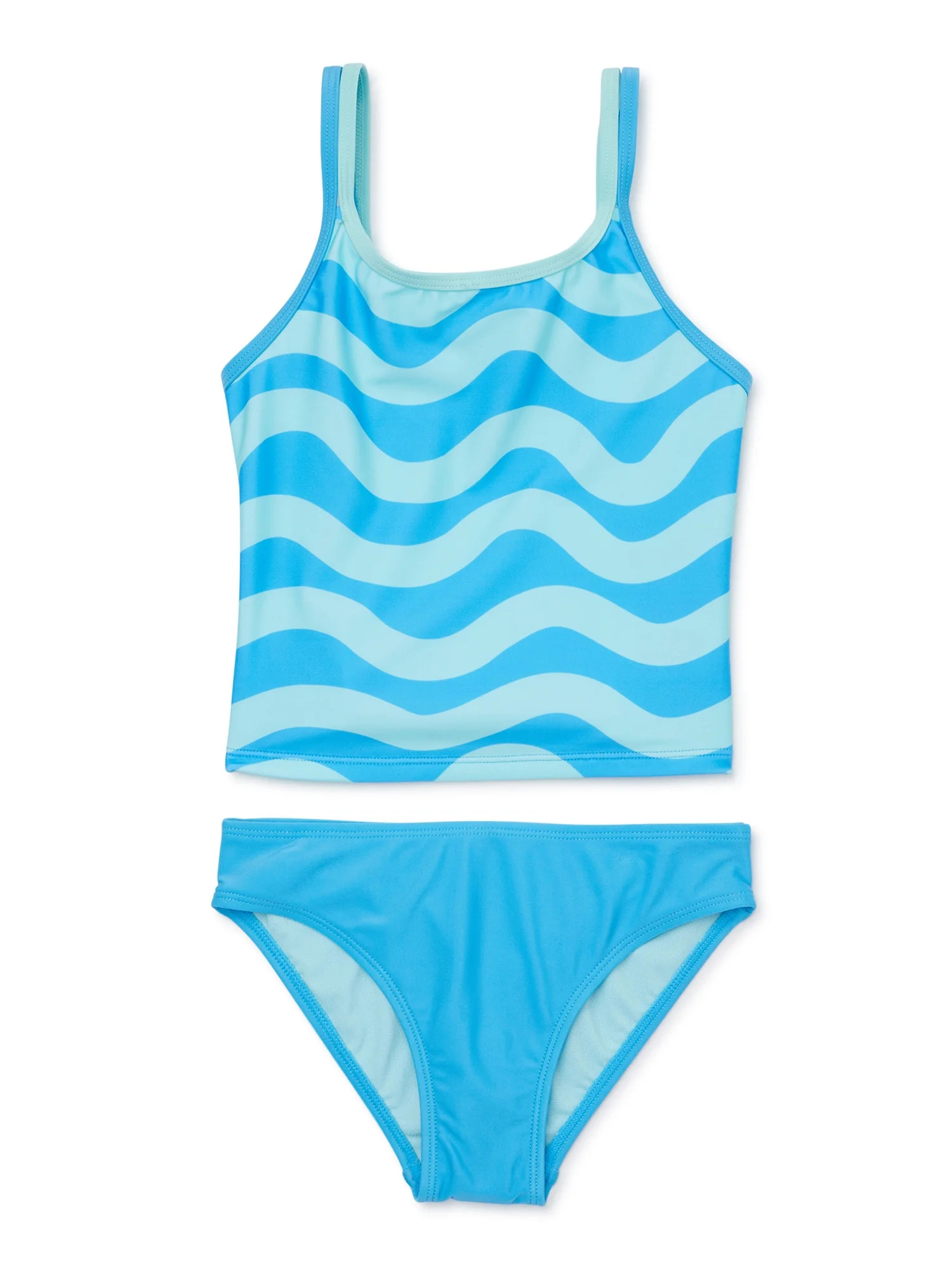 Wonder Nation Girls' Strappy Tankini Swimsuit with UPF 50, 2-Piece, Sizes 4-18 & Plus - Walmart.c... | Walmart (US)
