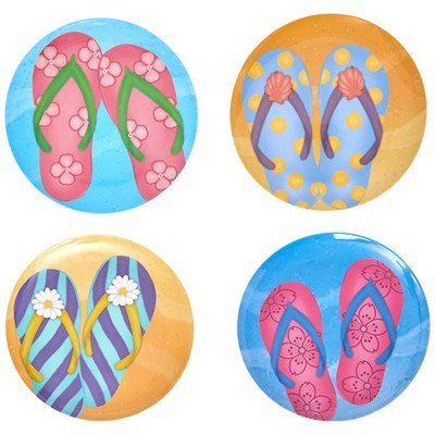 The Lakeside Collection Summer Dining Melamine Plates Set of 4 - Flip Flops | Target