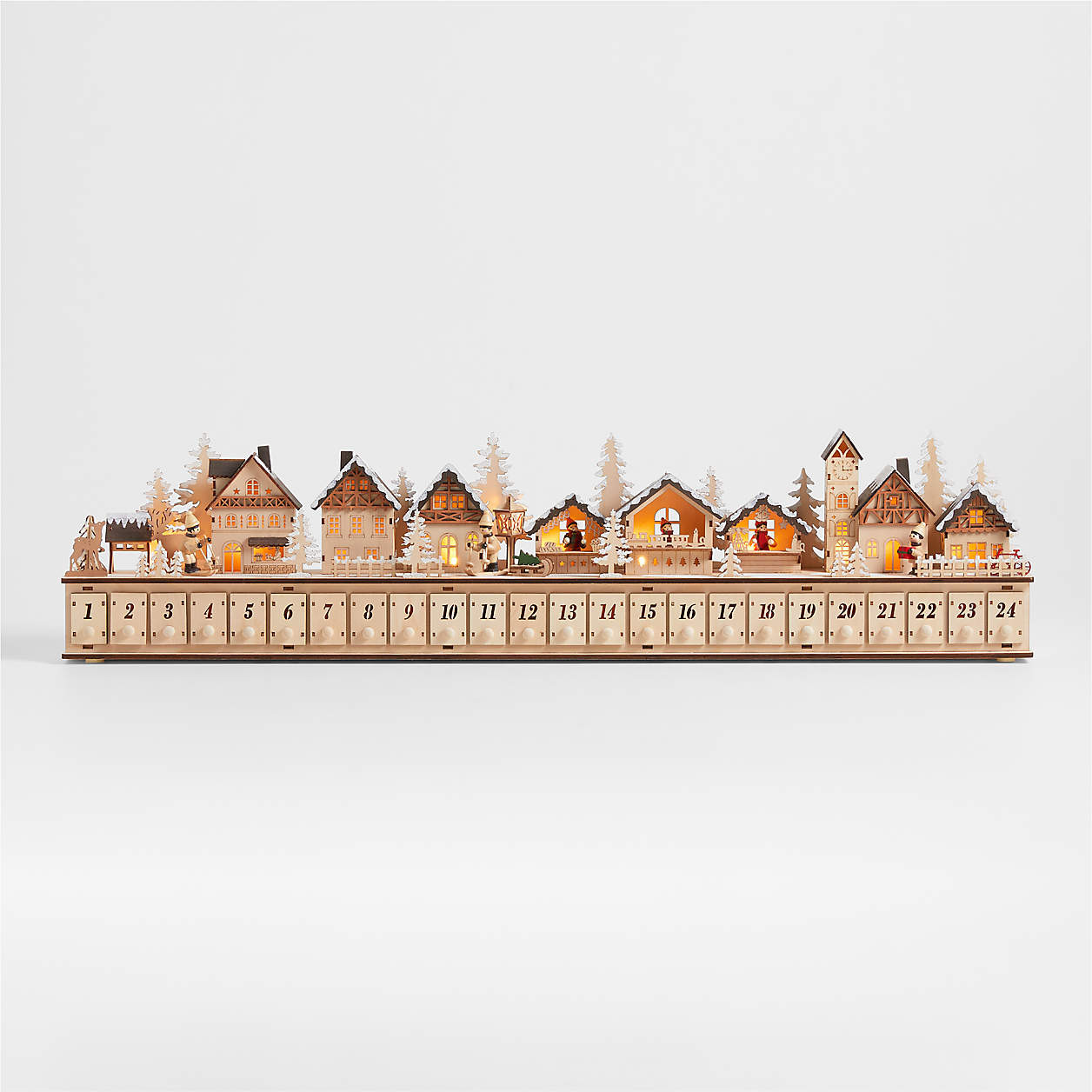 Wooden Christmas Market Holiday Advent Calendar + Reviews | Crate & Barrel | Crate & Barrel