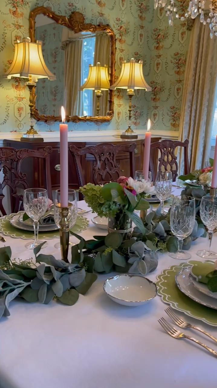 Embracing the beauty of green, pink, and white as we savor the last whispers of summer! 🌿🌸🤍 This serene color palette sets the perfect tone for a late summer table, made even more special with my mother’s vintage wedding china adding a touch of elegance and sophistication. Color truly has the power to create a beautiful atmosphere. Wishing you all a wonderful Sunday filled with love, laughter, and beautiful memories! Are you still in Summer mode like me or have you moved on to Fall? 🌿🌸🤍


#tablestyling #tablescapestyling #setthetable #settingthetable #entertainathome #summertablescape #southernladymag #entertainandcelebrate

traditional home, timeless home, classic decor, southern home, better homes and garden, dining room details, southern living, table art, dining room inspiration, traditional interior, timeless decor 

#LTKStyleTip #LTKSeasonal #LTKHome