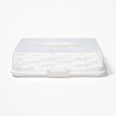 Plastic Rectangle Cupcake Carrier Clear/White/Gray - Figmint™ | Target