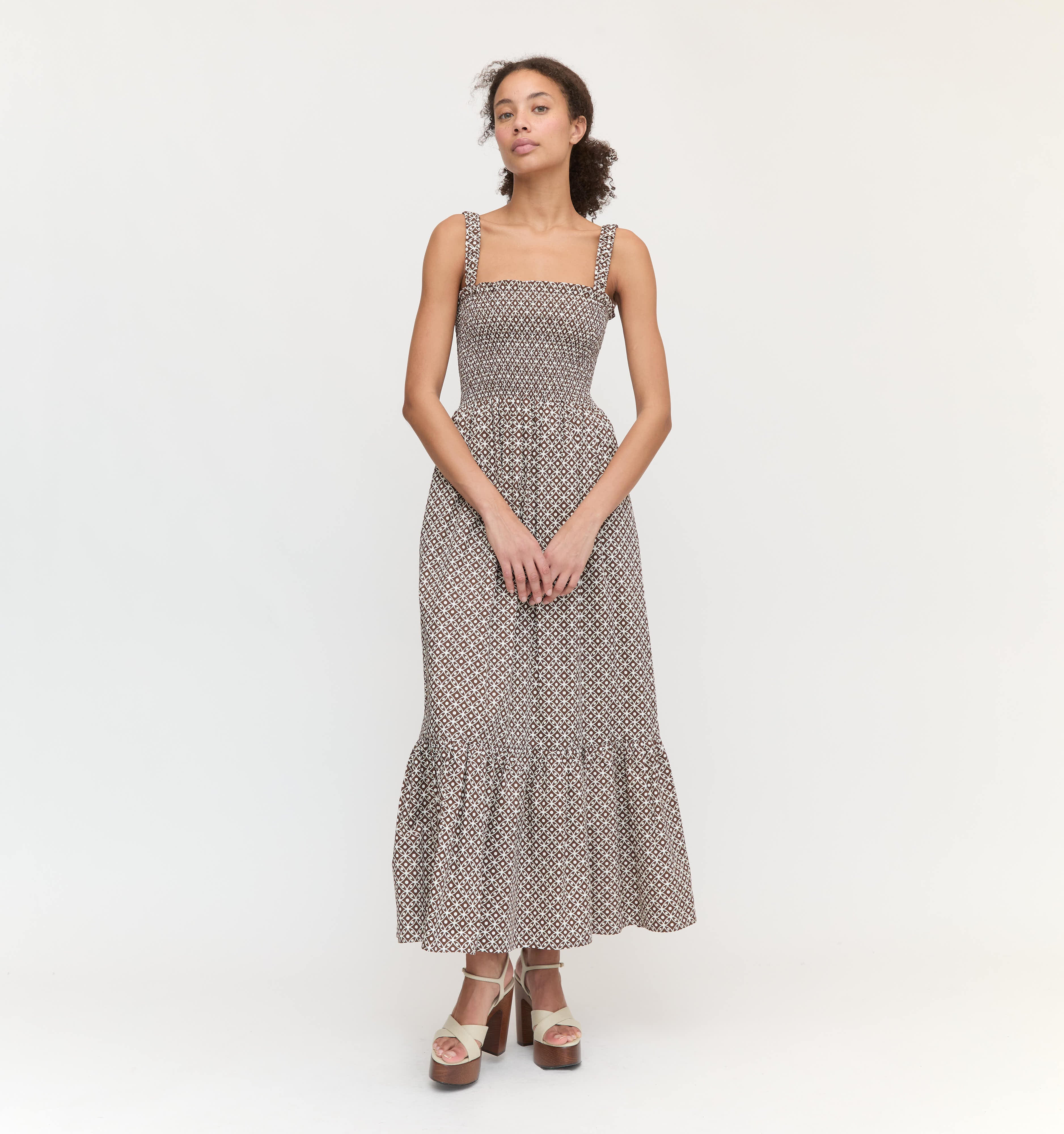 The Anjuli Nap Dress - Chocolate Circular Lattice | Hill House Home US
