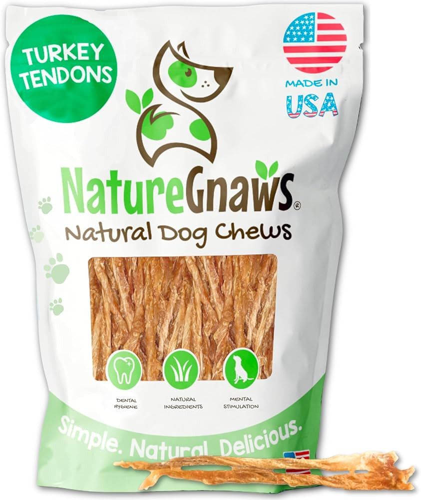 Nature Gnaws USA Turkey Tendons for Dogs (8oz) - Delicious Grain Free Reward Snack for Small, Med... | Amazon (US)