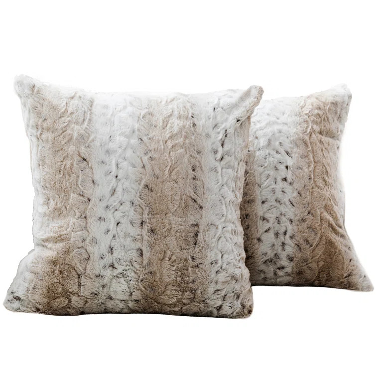 Square Faux Fur Pillow Cover & Insert (Set of 2) | Wayfair North America