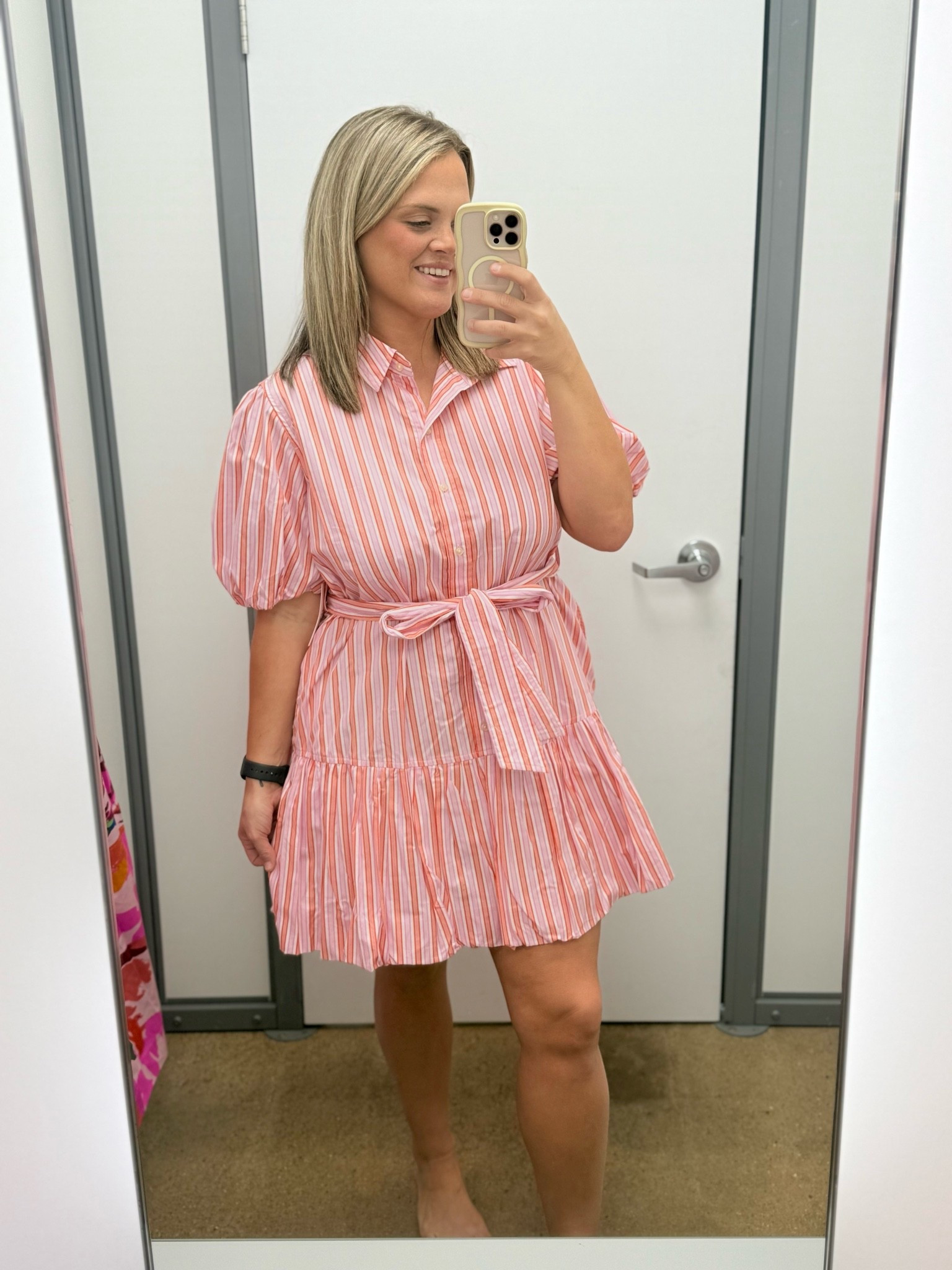 Walmart did NOT have to make this dress this cute 😍💗 The stripes, puff sleeves + tie waist make it look so much more expensive than it is! Such an easy throw-on-and-go dress for work, church, brunch, teacher outfits or everyday wear. 

#WalmartFashion #WalmartFinds #LTKStyle #AffordableFashion #WalmartDress #SummerStyle #TeacherStyle #WorkwearStyle #ChurchOutfit #MomStyle #AffordableStyle #LTKFinds #WalmartStyle #EverydayStyle #DressFinds

#LTKootd #LTKU #LTKMidsize