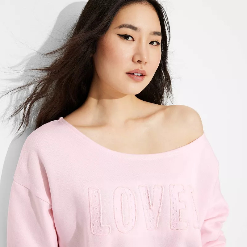 Women's Loved Graphic Sweatshirt - Pink | Target