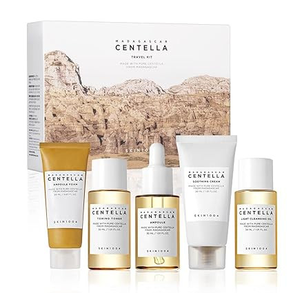 SKIN1004 Madagascar Centella Travel Kit, Toner, Ampoule, Soothing Cream, Cleansing Oil, Ampoule F... | Amazon (US)