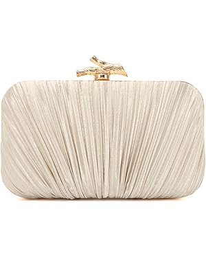 Freie Liebe Clutch Purses for Women Evening Bag Pleated Clutch Bag with Chain for Wedding Party | Amazon (US)