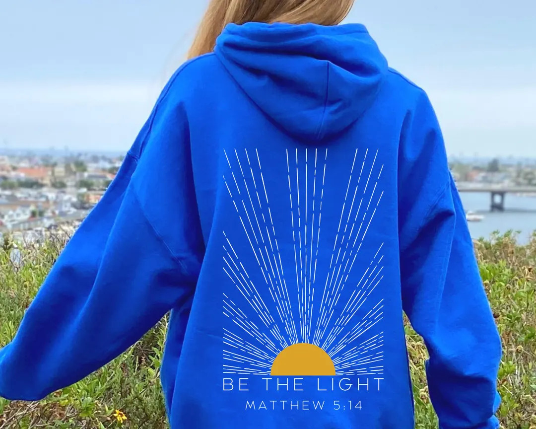 Be the Light Back Print Sweatshirt Gift for Christians,mathew 5:14 Sweatshirt,bible Verse Sweater... | Etsy (US)