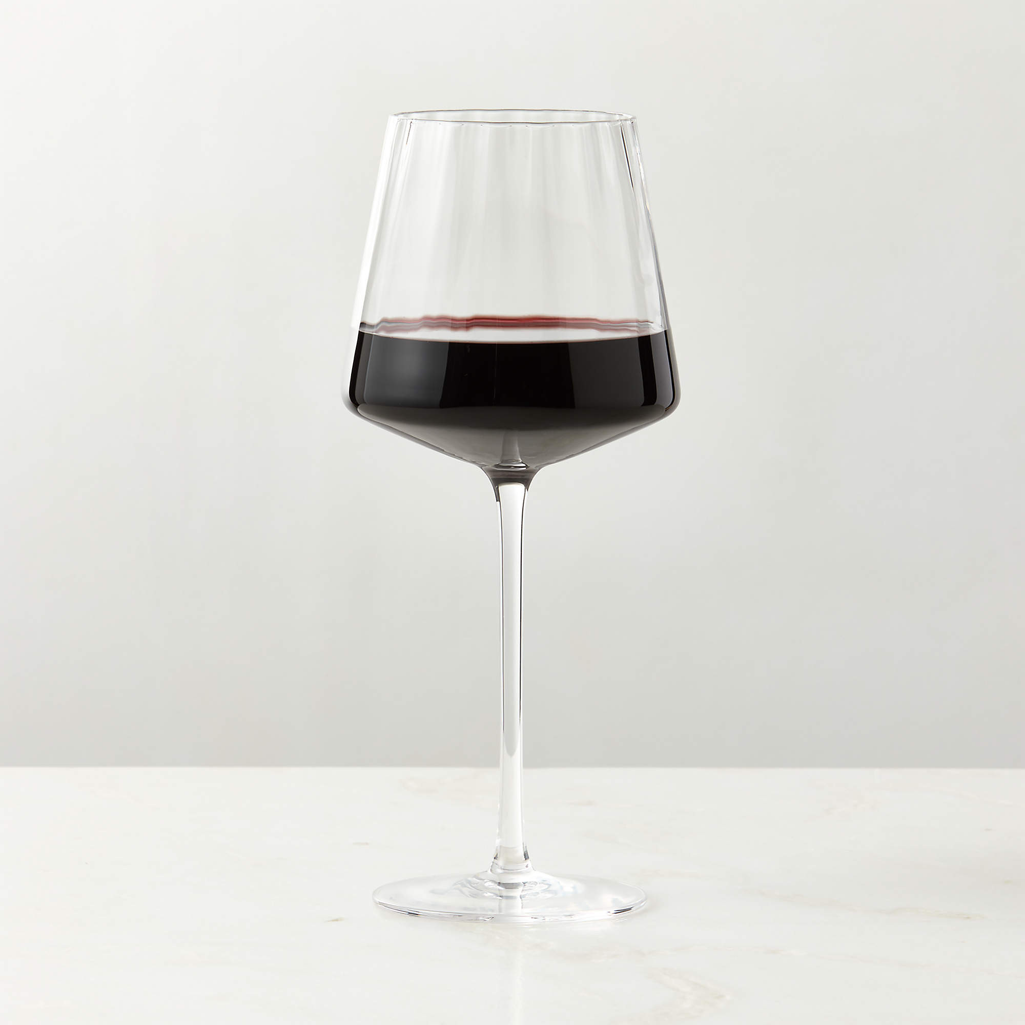 Muse Optic Fluted Red Wine Glass + Reviews | CB2 | CB2