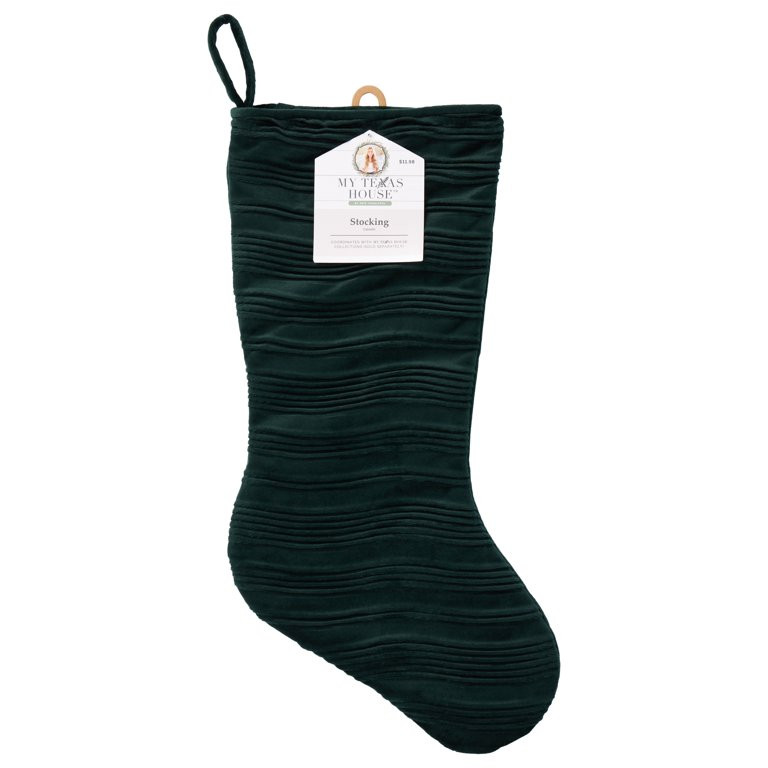 My Texas House, Green Ribbed Christmas Stocking Decoration, 20 inch | Walmart (US)