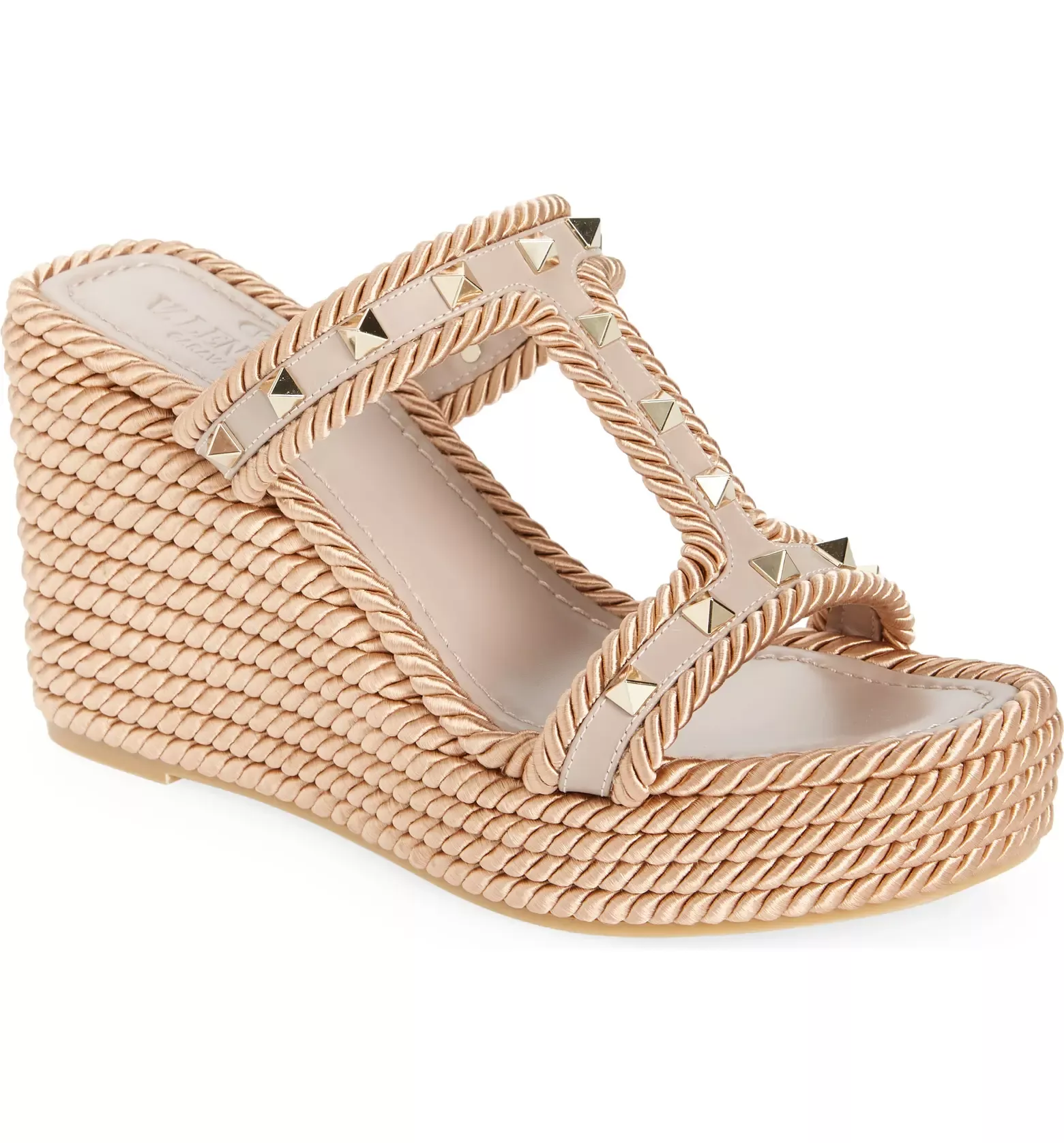 Torchon rockstud leather online wedge sandals