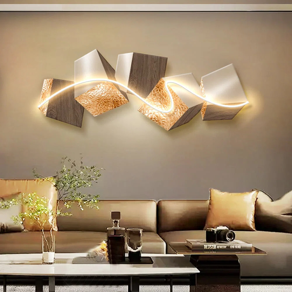 Orren Ellis 39.4" LED Acrylic Abstract Geometric Wall Decor Modern Art Living Room Bedroom | Wayf... | Wayfair North America