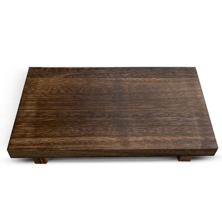 Lyfe Simple Wood Riser for Decor - Rustic Pedestal Stand - Handmade Small Wood Tray - Soap Tray for Kitchen Sink, Dish Soap Tray, Wood Tray for Bathroom, Wooden Stand for Display (Brown, 12 x 7 Inch) | Walmart (US)