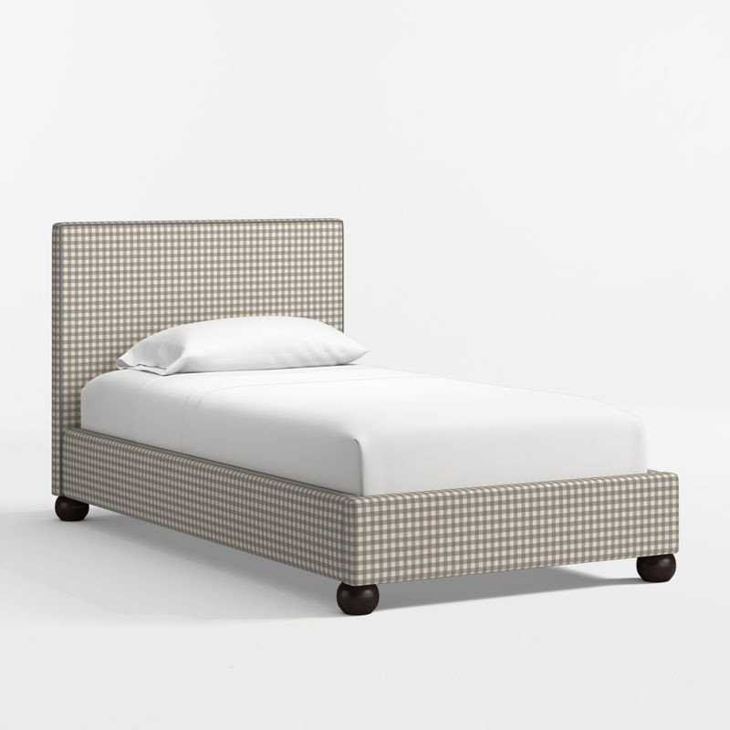 Avery Striped Upholstered Kids Twin Bed | Crate & Barrel