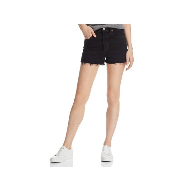 LEVI STRAUSS & CO Womens Black Denim Pocketed Cutoff Button Fly Shorts 28 | Walmart (US)