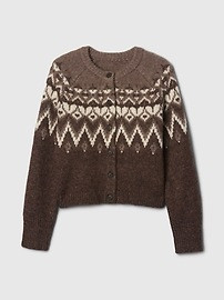 Brushed Fair Isle Cropped Cardigan | Gap (US)