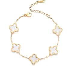 TICVRSS 18K Gold Plated Christmas Lucky Bracelet for Women White/Black/Red/Green Bracelets Cute L... | Amazon (US)