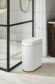 ELPHECO Automatic Motion Sensor Trash Can - 2 Gallon Slimline for Bathroom, Bedroom, Kitchen, Off... | Amazon (US)