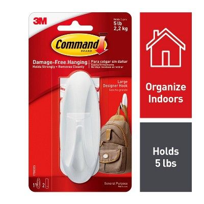 Command Large Sized Designer Hook White | Target