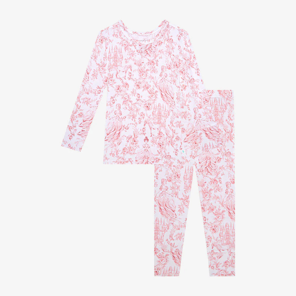 Floral White Long Sleeve Toddler Pajamas | Antoinette | Posh Peanut
