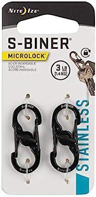 Nite Ize S-Biner MicroLock, Locking Key Holder, Stainless-Steel, Black | Amazon (US)