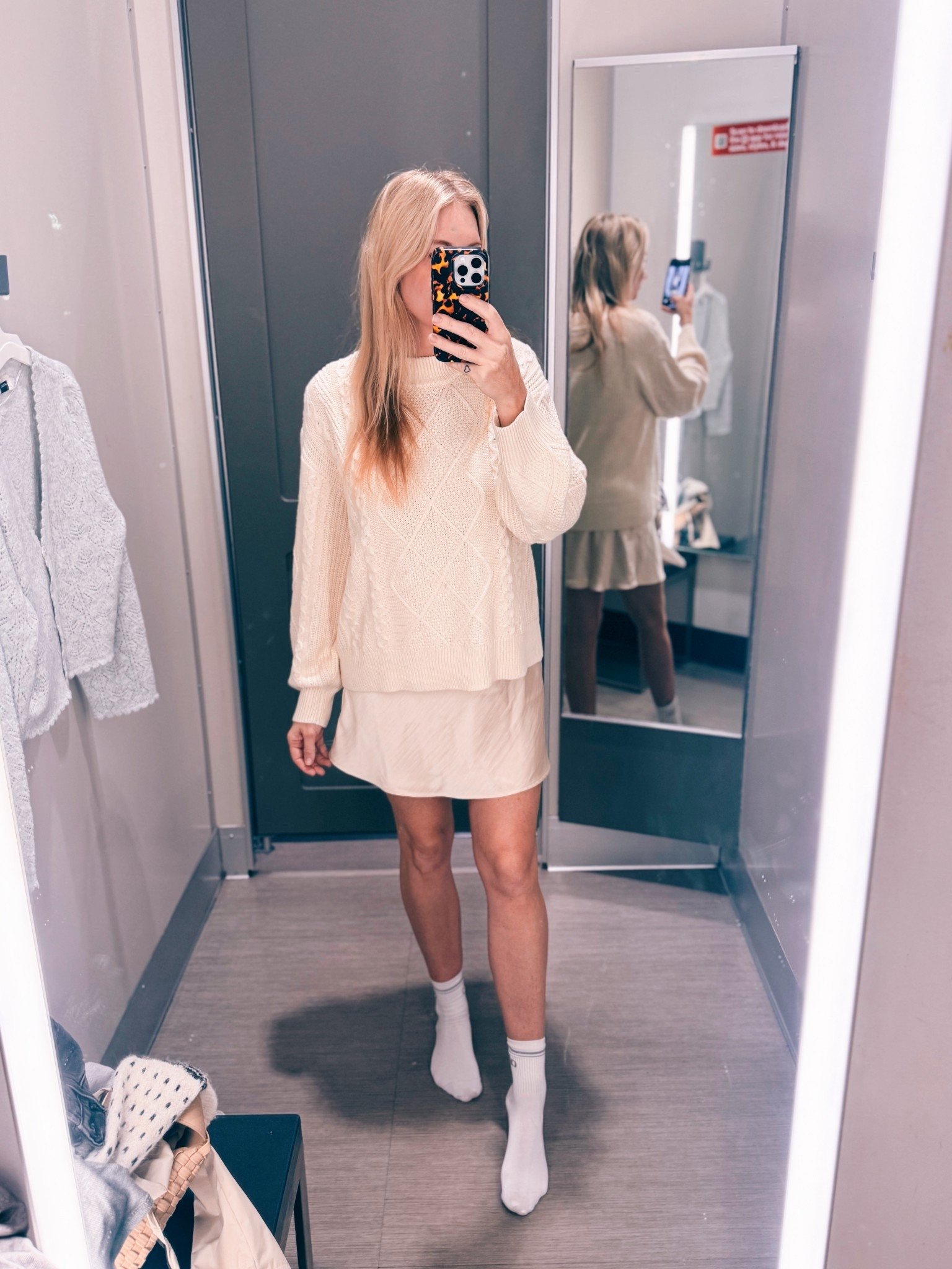 Crewneck pullover sweater | satin miniskirt | winter outfit | fall outfit | Christmas outfit | new at target