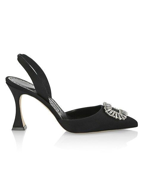 Manolo Blahnik Prietasli 90 Embellished Satin Slingback Pumps | Saks Fifth Avenue