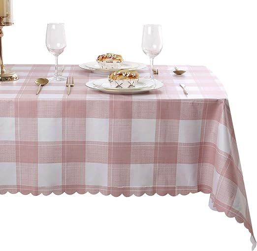 Hiasan Buffalo Plaid Valentines Day PVC Tablecloth Square - 100% Waterproof Spillproof Stain Resi... | Amazon (US)