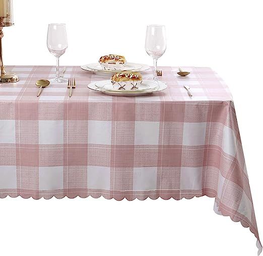 Hiasan Buffalo Plaid Valentines Day PVC Tablecloth Square - 100% Waterproof Spillproof Stain Resi... | Amazon (US)