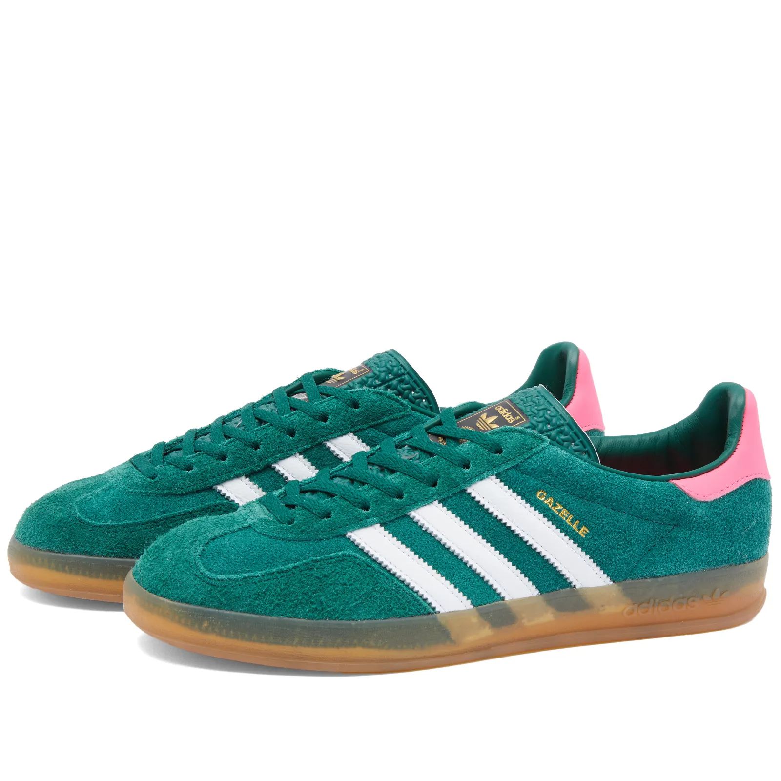 Adidas Gazelle Indoor Collegiate Green, Ftwr White & Lucid Pink | END. | End Clothing (US & RoW)