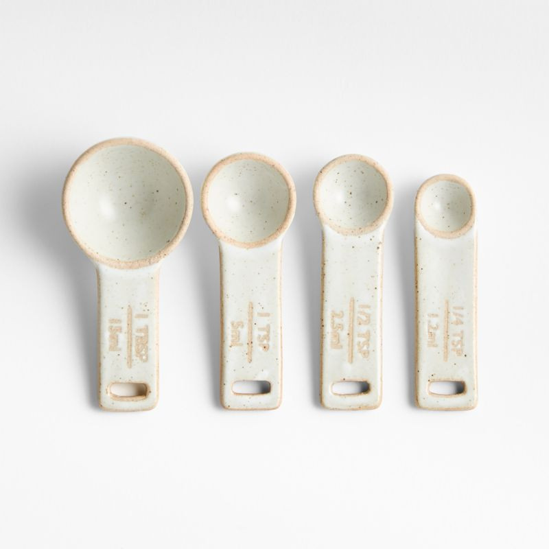 Pacific White Ceramic Measuring Spoons by Gaby Dalkin + Reviews | Crate & Barrel | Crate & Barrel